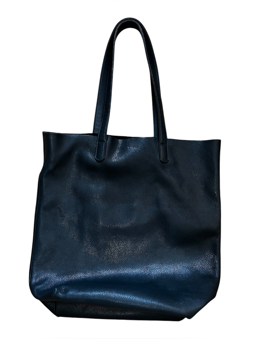 BAGGU Black Natural Milled Leather Basic Tote